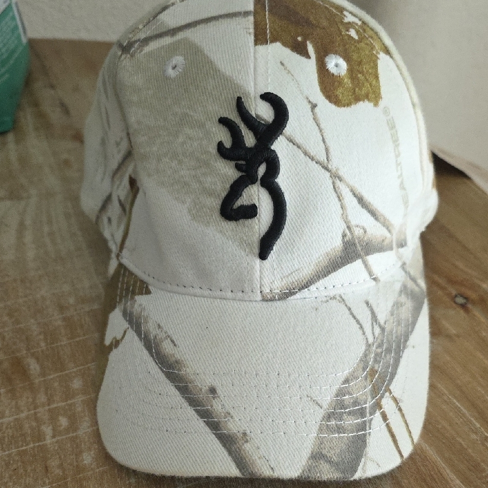 Browning Woodland Camo Hat with Black Emblem